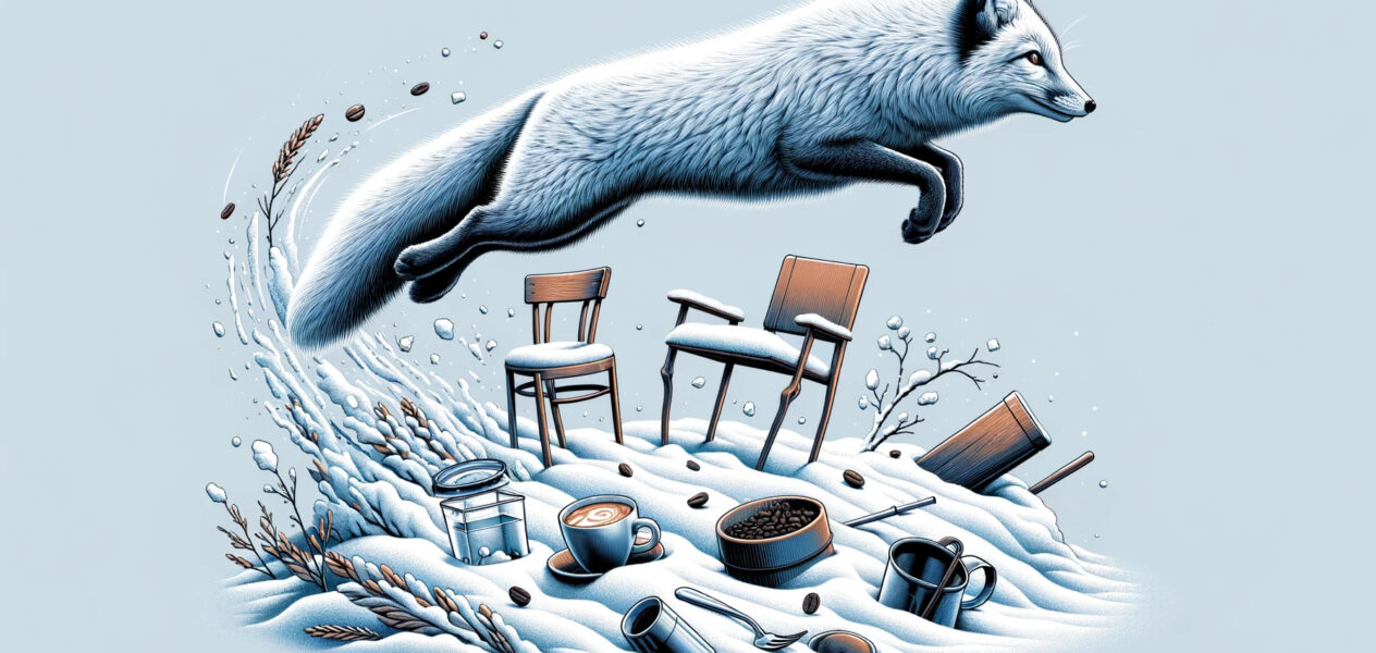 artic fox leaping over objects from coffee shop ooux webinar integral