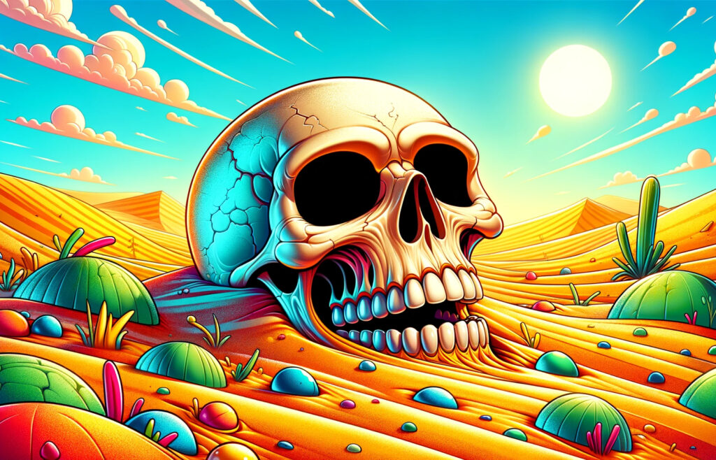 Skull in the desert symbolizing the risks in auto retail innovation strategies